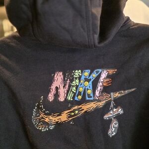 Nike Black Hoodie with Neon Green and Orange Accents